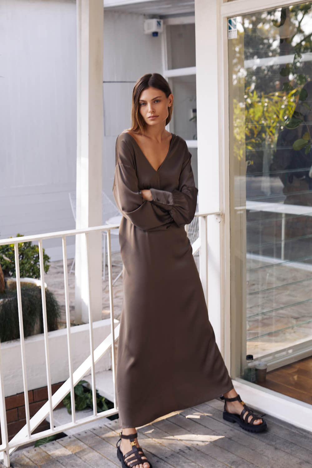 Solaqua The Josefine Dress / Tobacco