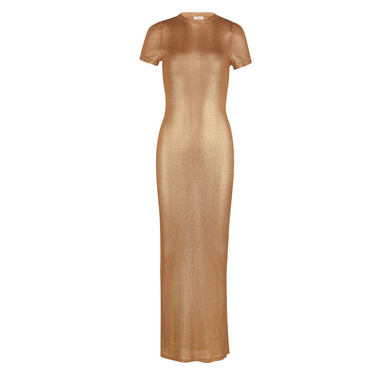 Auteur Milou T-shirt Dress / Laminated Gold Jersey