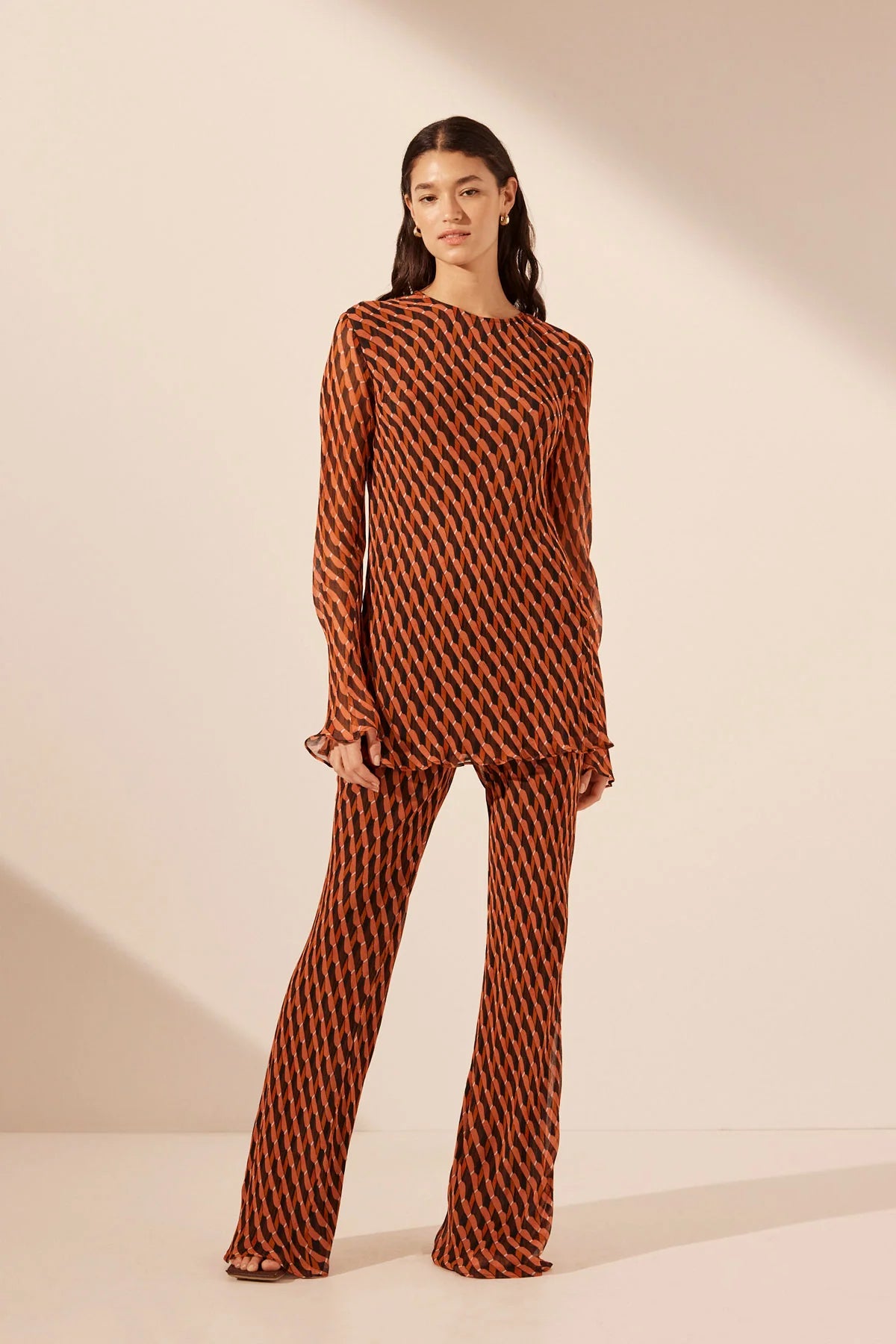 Martina Flared Sleeve Bias Cut Top