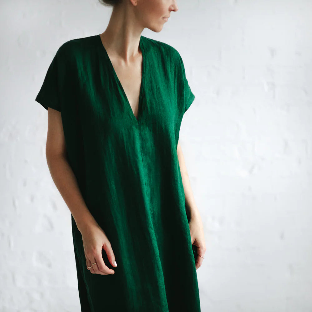 V neck dress Green