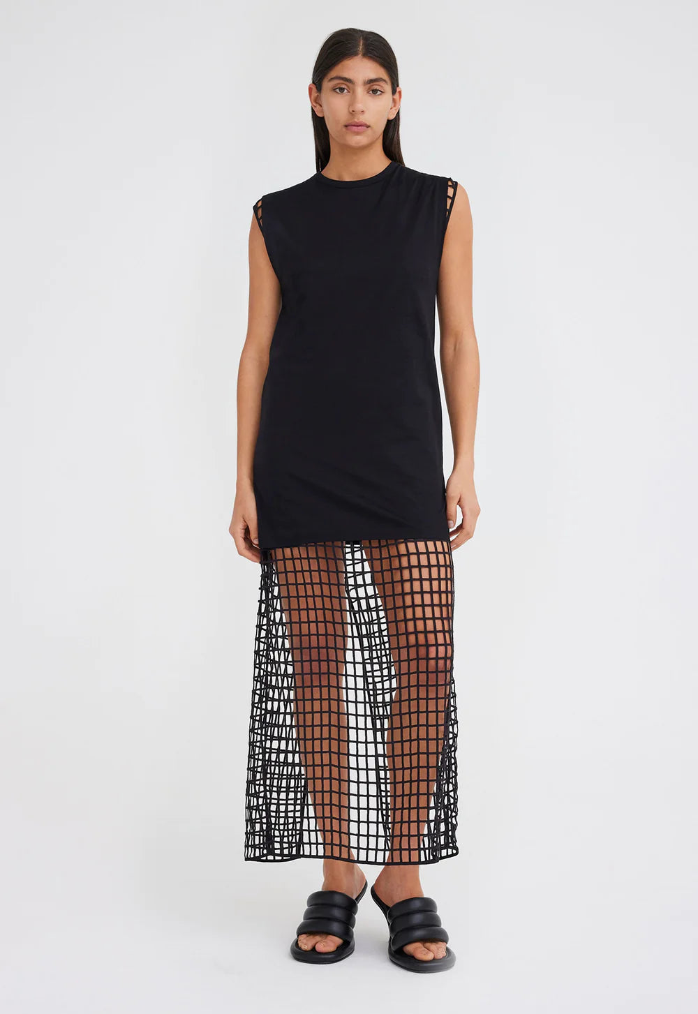 Albie Cotton Tank Dress - Black