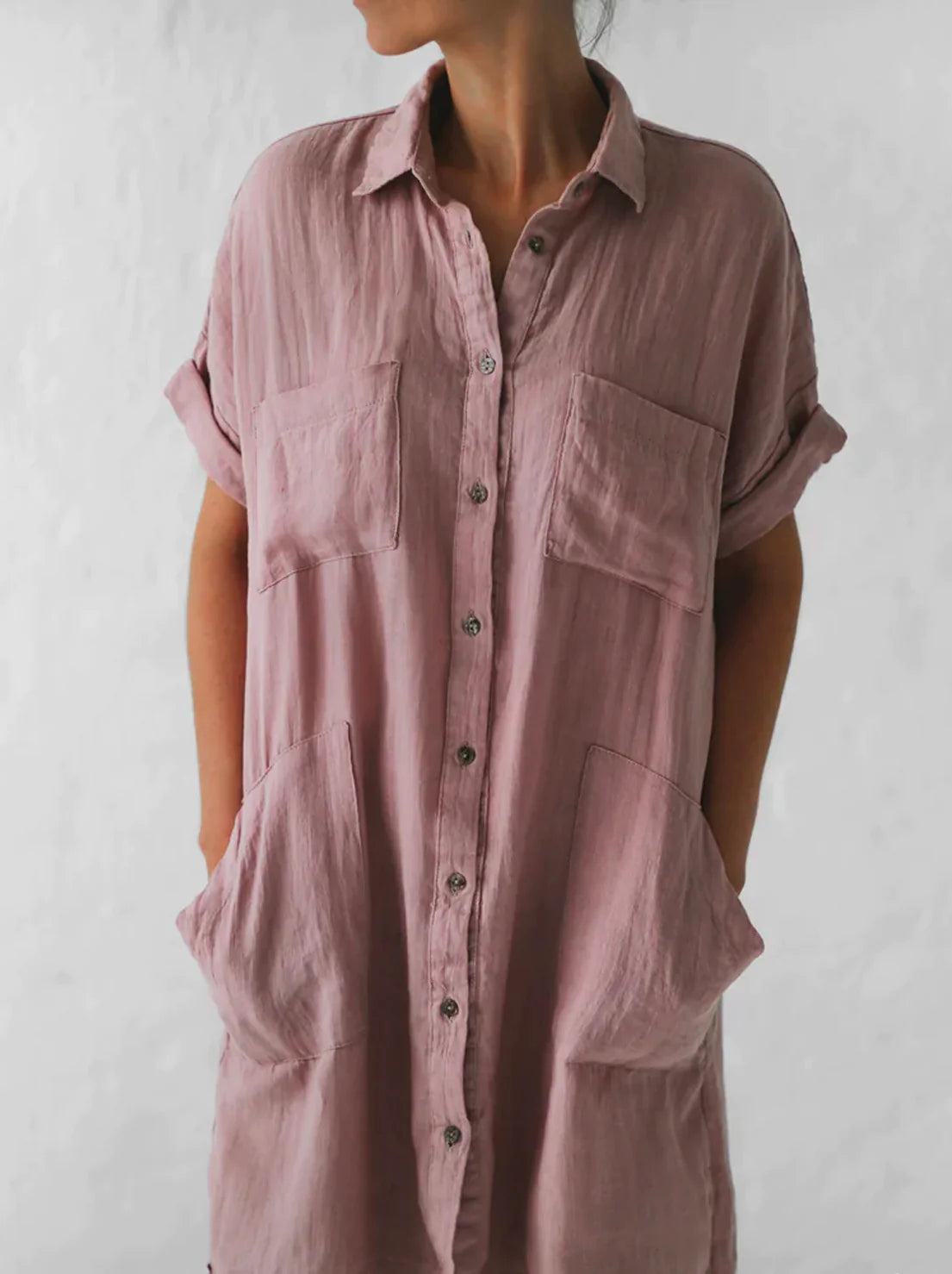 Linen Tunic - Dusty Pink