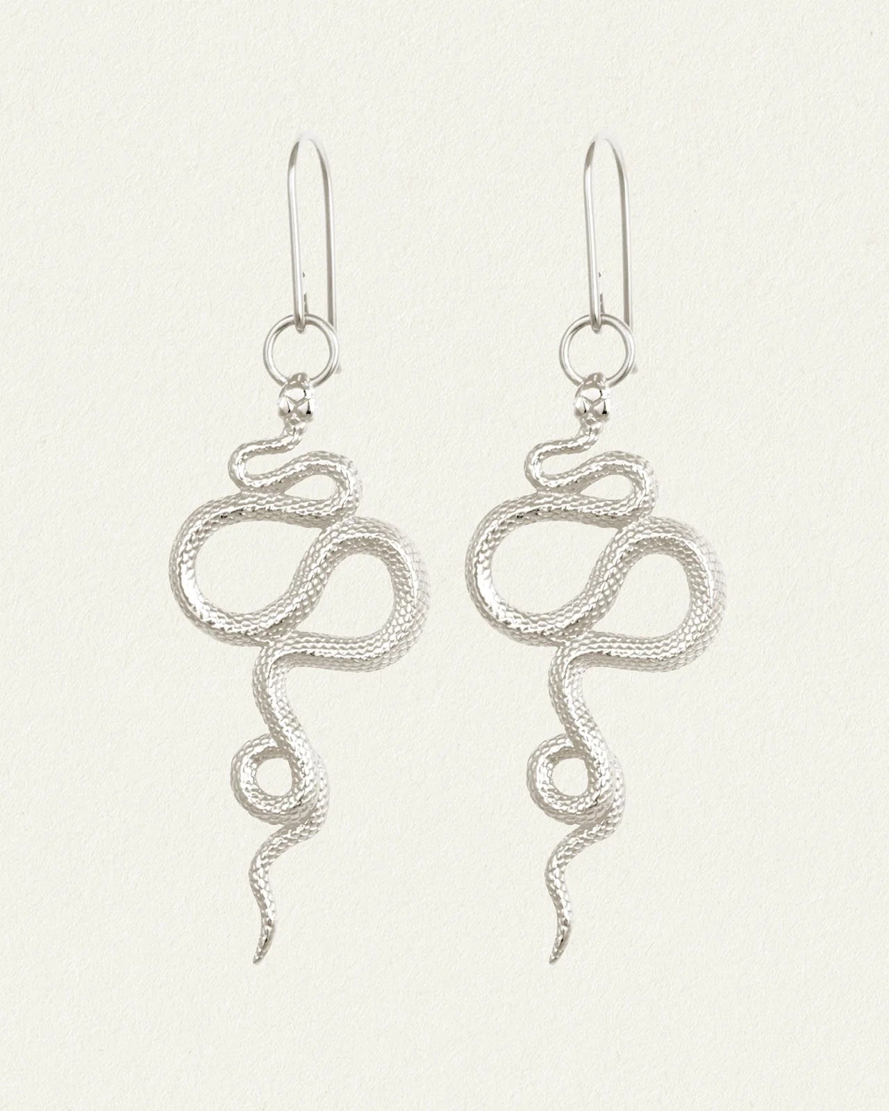 Snake Earrings - Silver