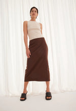Andras Ribbed Cotton Skirt - Arabica