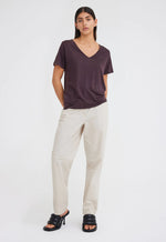 Andy Linen V Neck Tee - Arabica