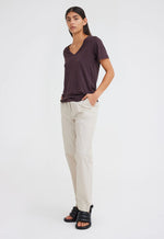 Andy Linen V Neck Tee - Arabica