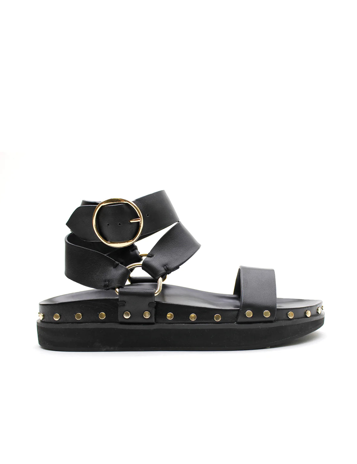 Studded Sandal - Black / Gold