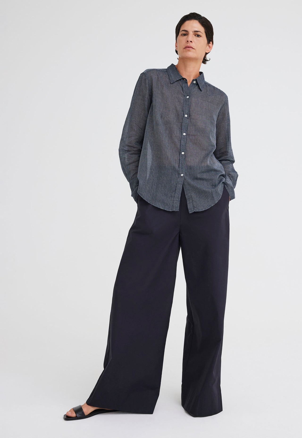 Dylan Cotton Shirt - Black Pinstripe