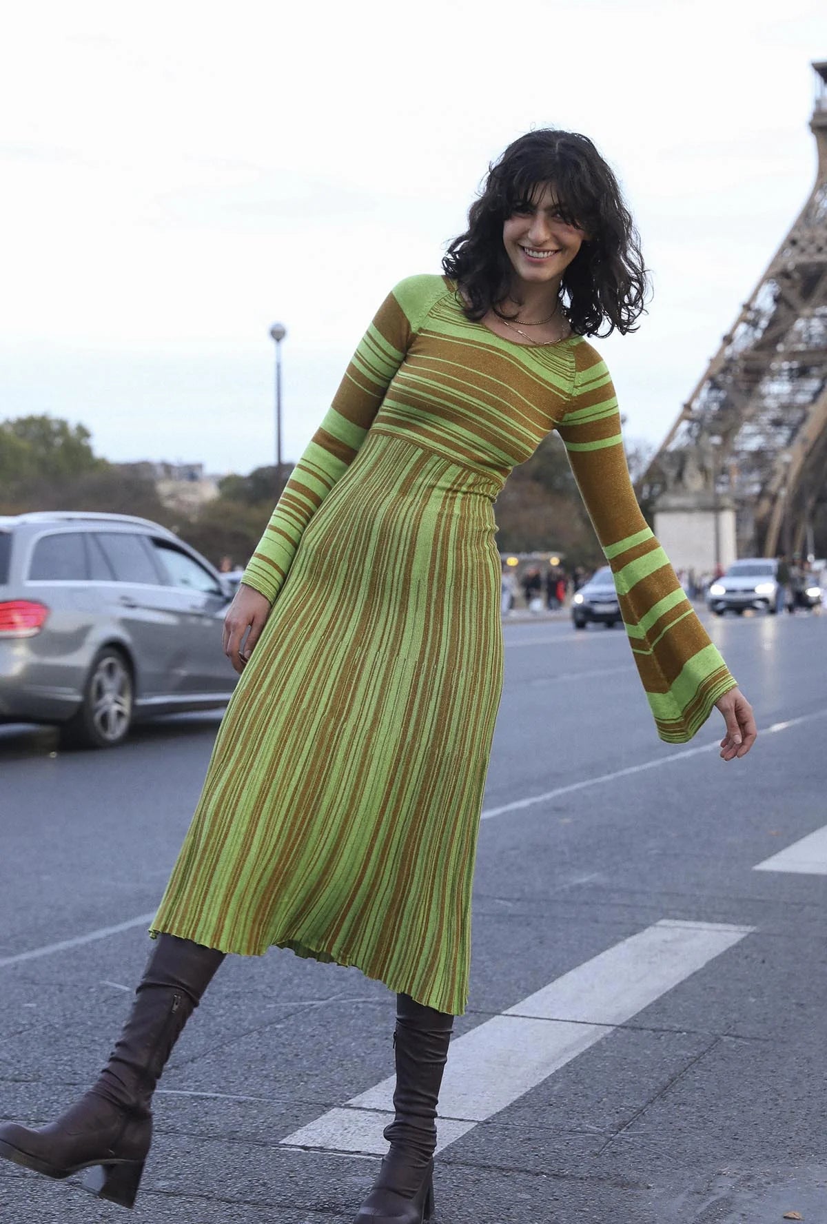 Andean Cindy Long Sleeve Dress / Jasmine Gold