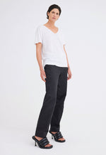 Andy Linen V-neck Tee - White