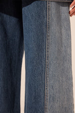 Contrast Wide Leg Jean