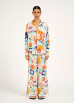 Monroe Tie Shirt - Ciao Miami Print