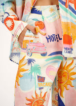 Monroe Tie Shirt - Ciao Miami Print