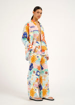 Monroe Tie Shirt - Ciao Miami Print