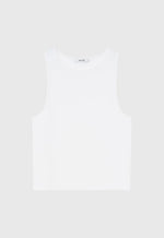 Foster Ribbed Cotton Tank - White