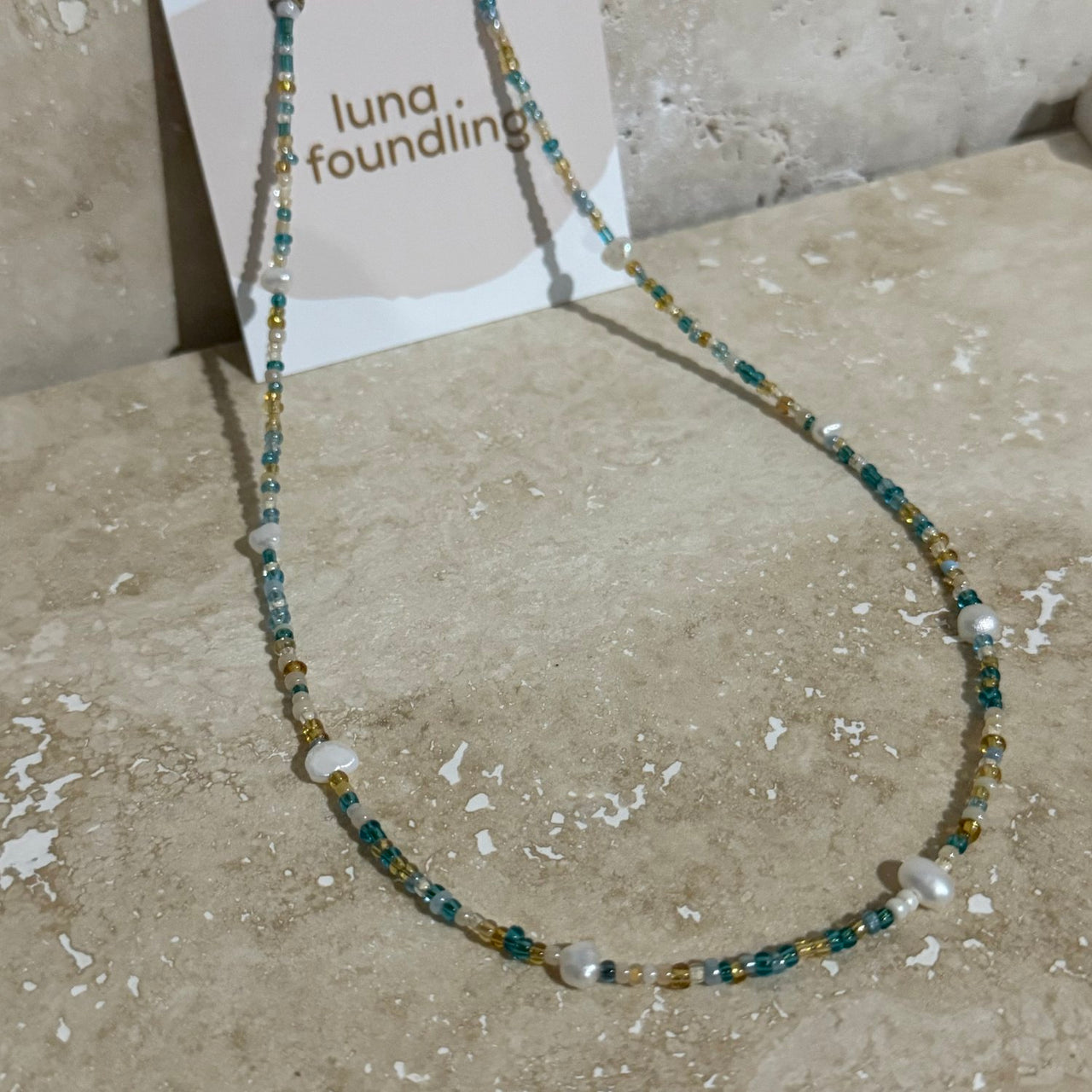 Mile Necklace - Pebbly Beach - Aqua