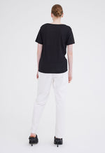 Andy Linen V-neck Tee - Black