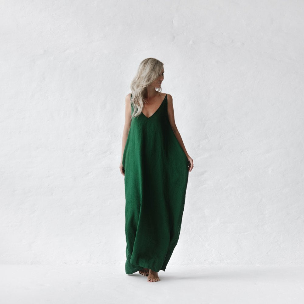 Linen Dress Nanami - Olive - Tala Collective Linen Dress Nanami - Olive - Tala Collective