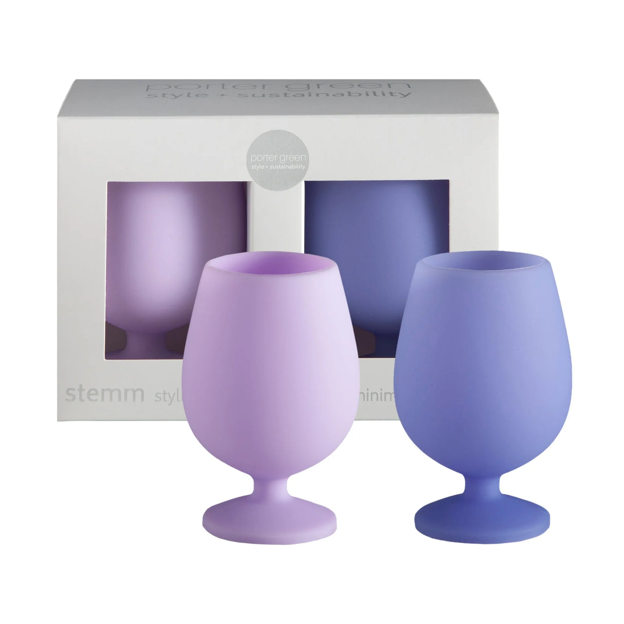 tanzanite + amethyst | stemm | silicone unbreakable wine glasses